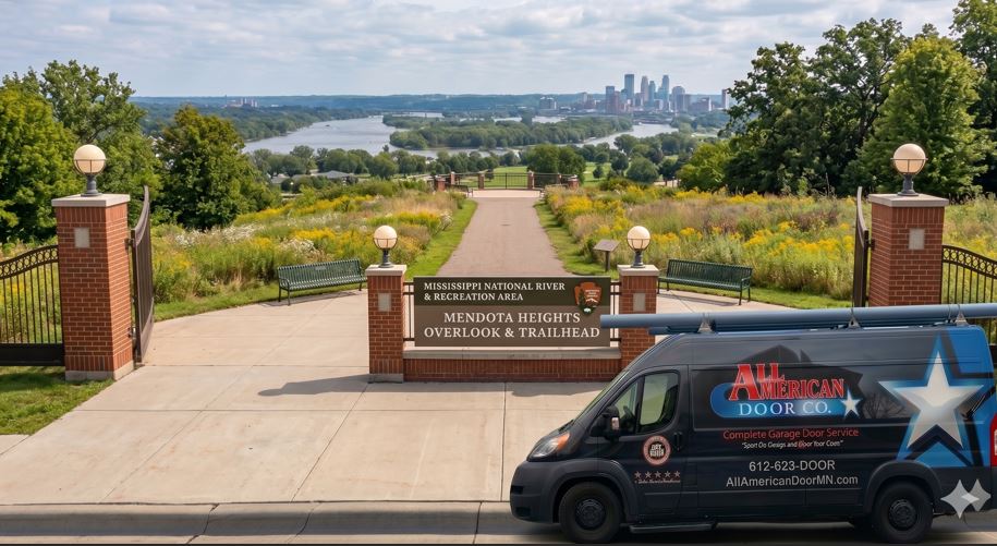 All American Door Van Parked Near Mendota Heights Overlook Trailhead